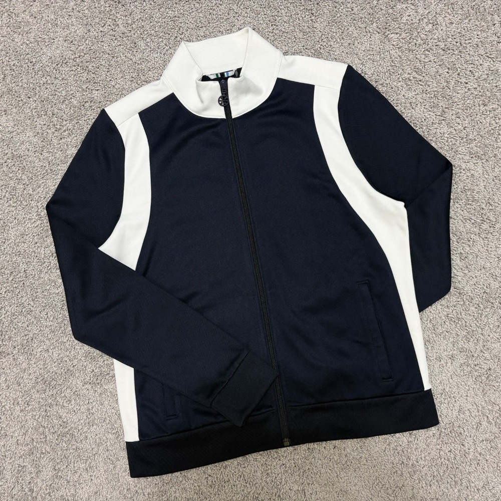 Tory Burch Sport Track Jacket Navy White Full Zip Performance Womens Large
